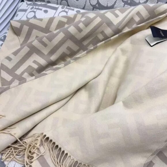 Fendi Women's Cashmere FF Fringe Shawl Cape - Picture 5 of 7